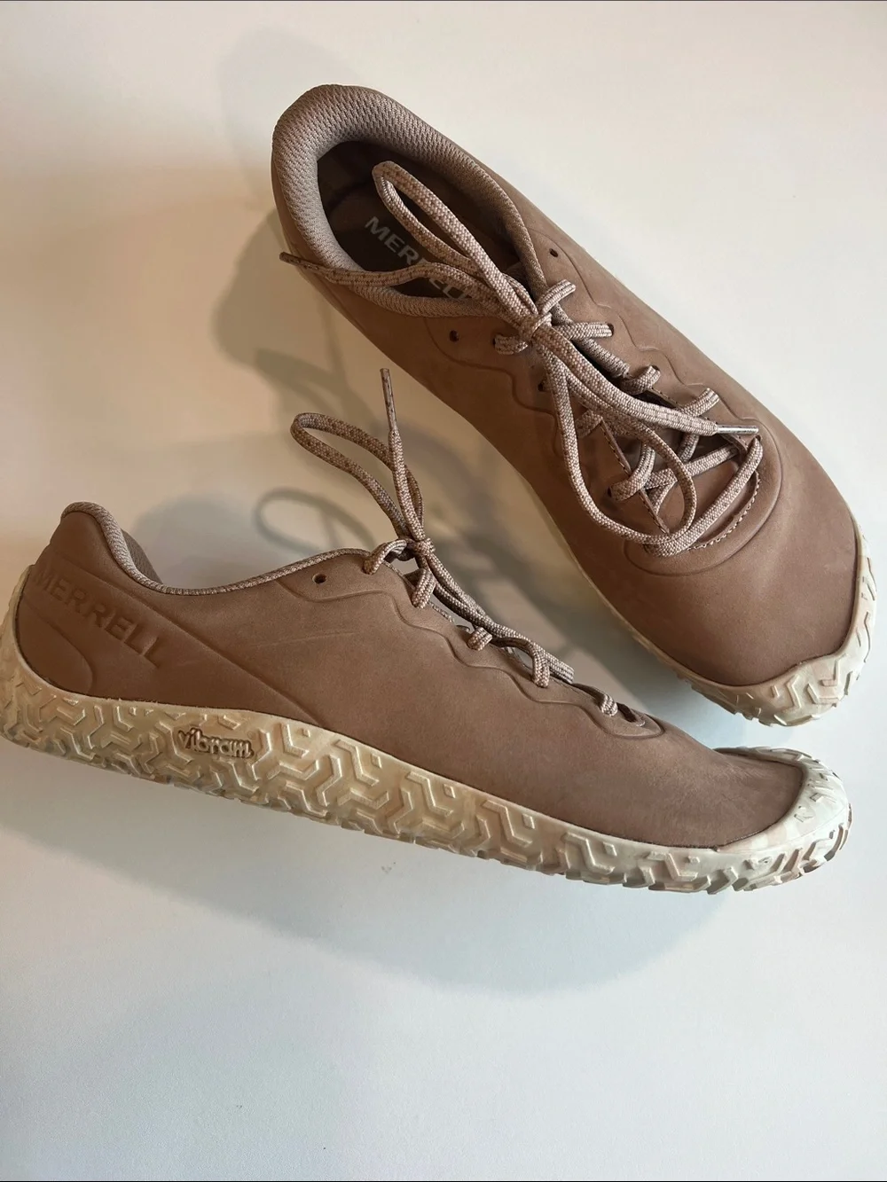 Merrell Vapor- 11, Taupe/Nude Lace-Up Trail Sneakers, Flat, Flexible Outdoor